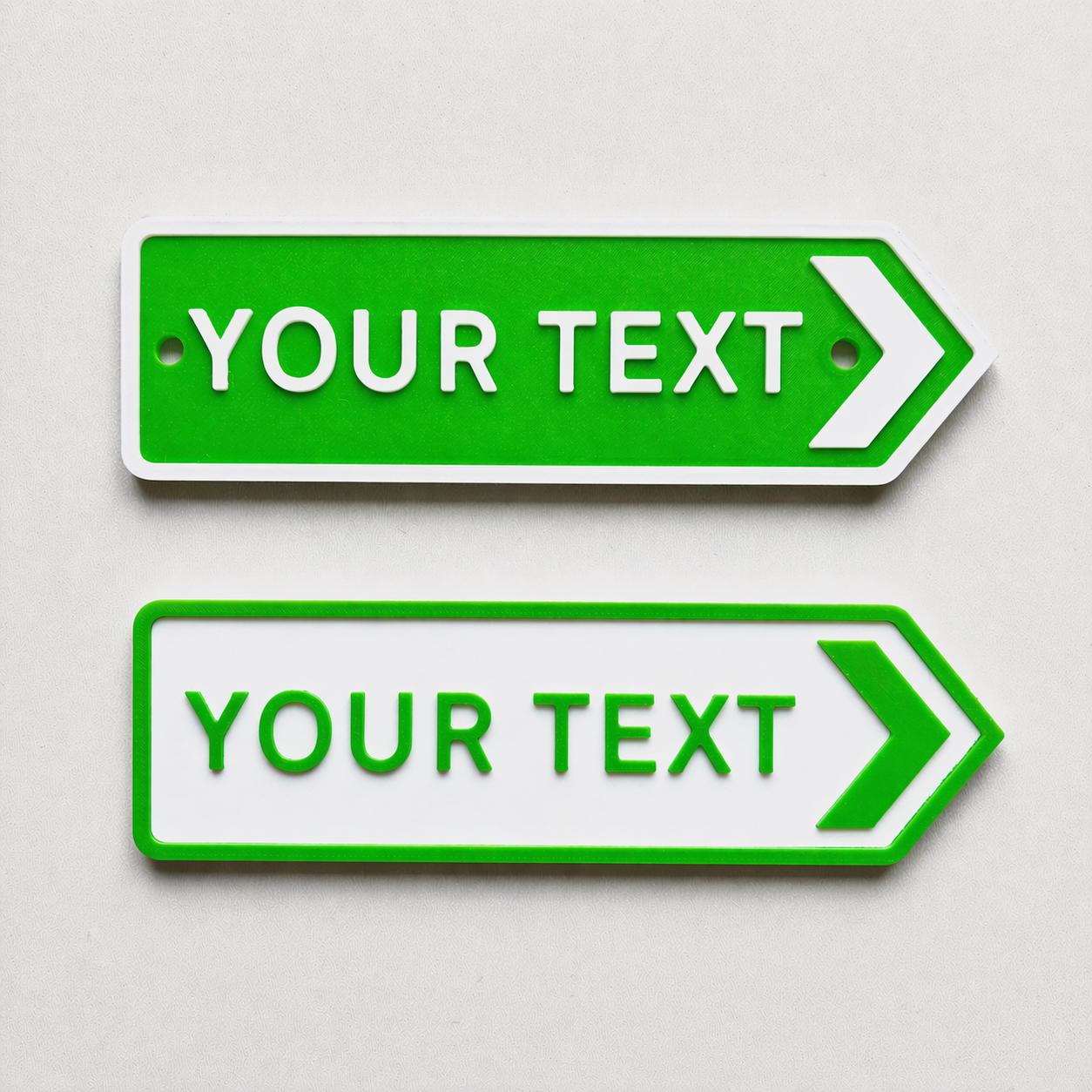 Personalised Your Text Arrow Sign – Custom Street Road House Decoration Plate
