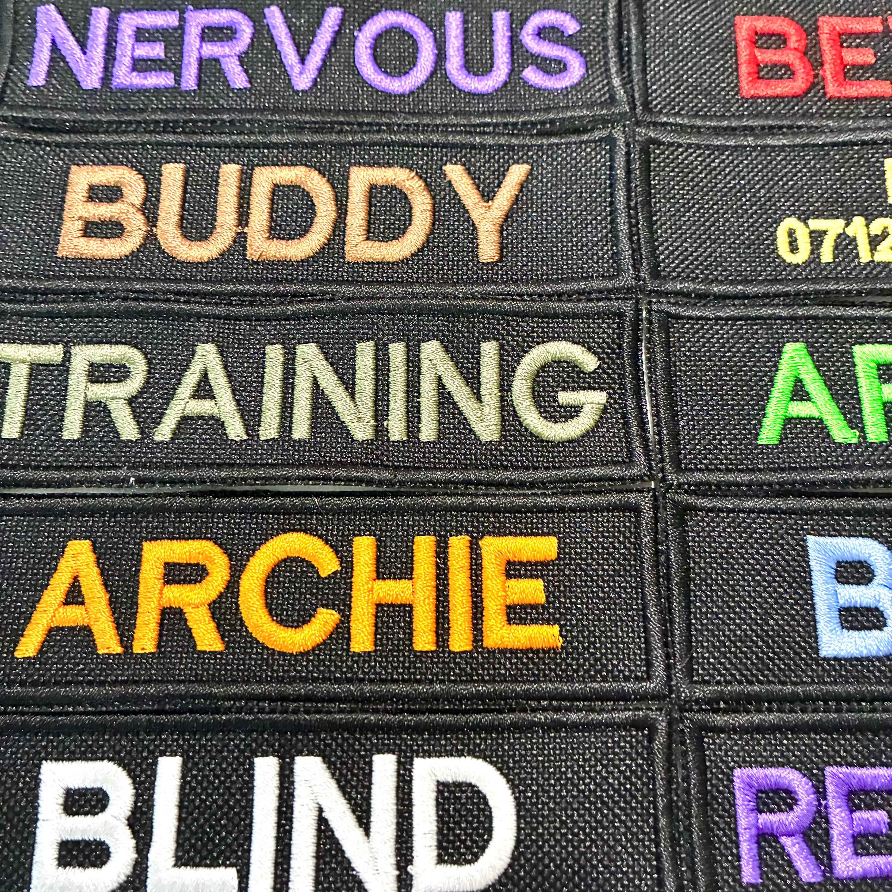 VELCRO® Patch To Fit Julius K9 Dog Harness Personalised Embroidered Custom Text Badge