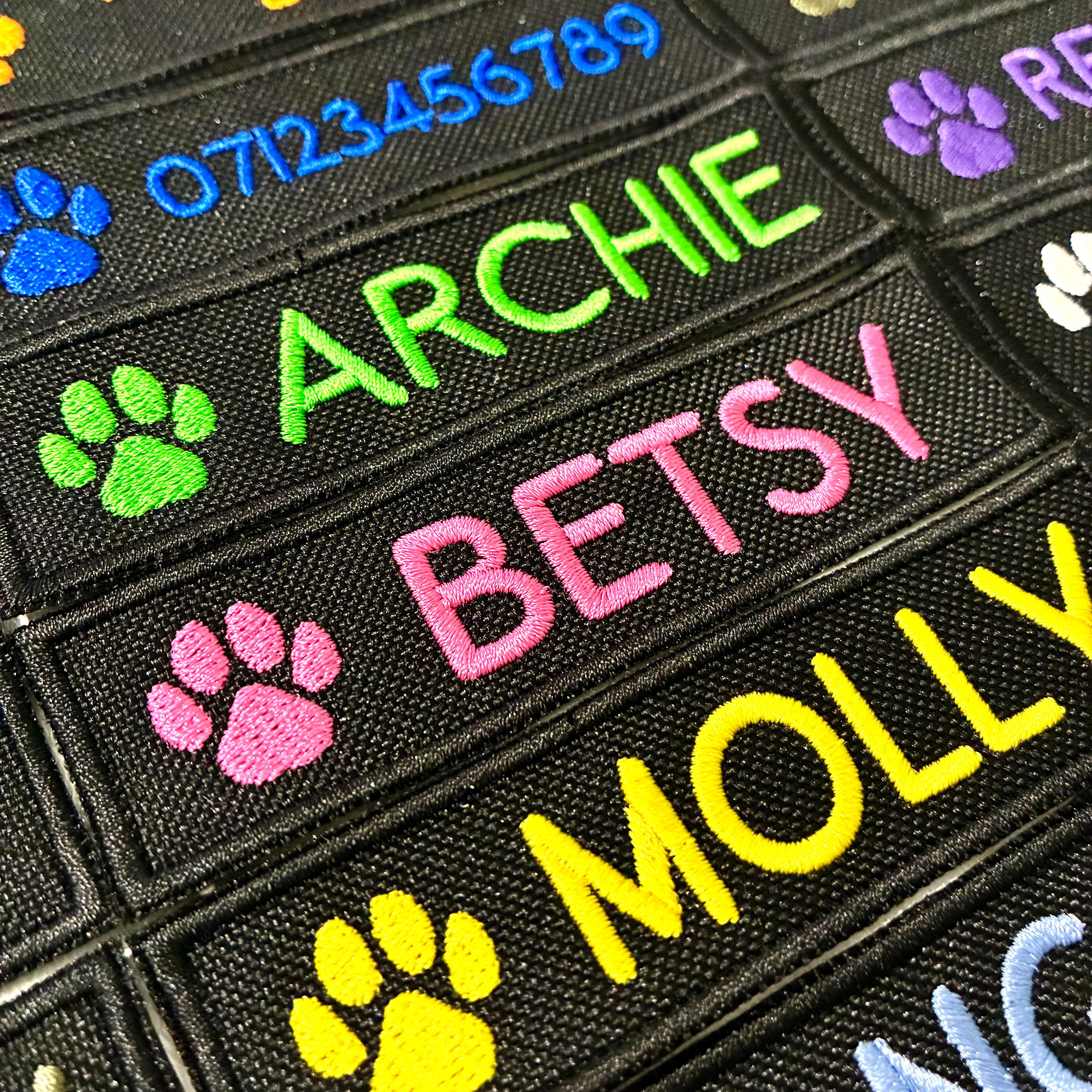 VELCRO® Patch To Fit Julius K9 Dog Harness Personalised Embroidered Custom Text Badge