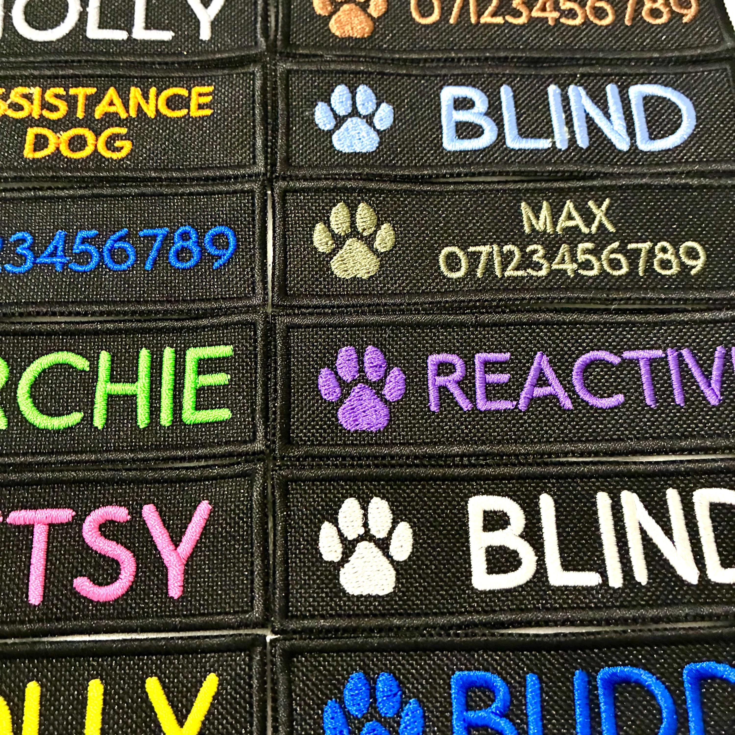 VELCRO® Patch To Fit Julius K9 Dog Harness Personalised Embroidered Custom Text Badge