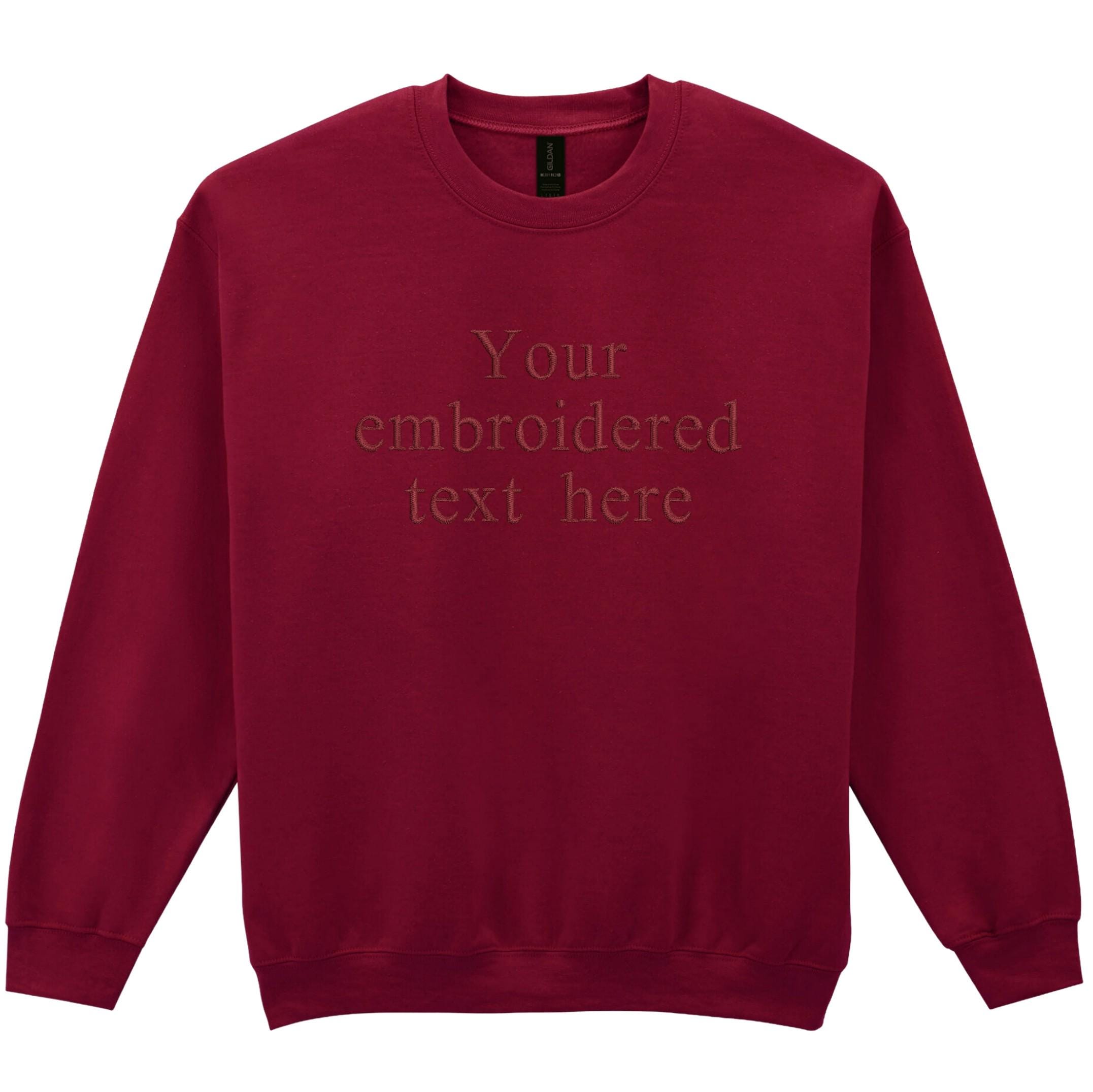 Embroidered Personalised Adults Sweatshirt S-5XL Custom Design Your Text