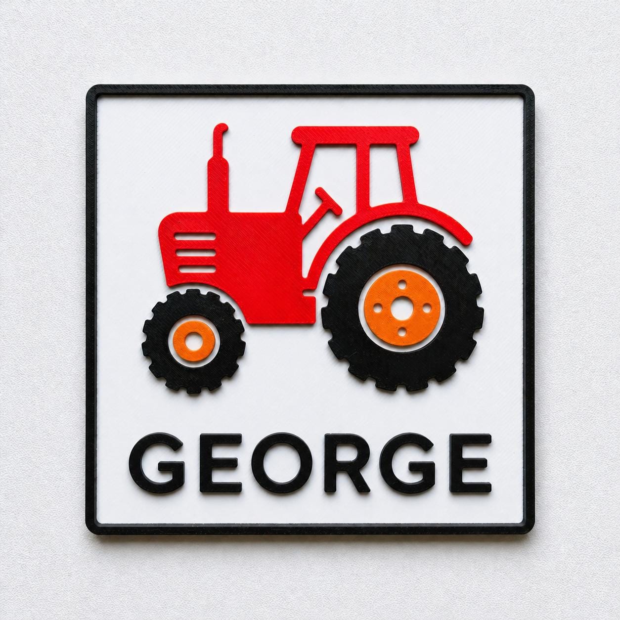 Personalised Boys Name Tractor Door Sign – Custom Kids Bedroom Decoration Plate