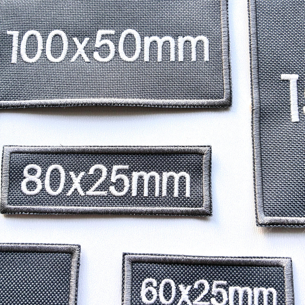 Personalised Embroidered Grey Patches Sew/Iron/VELCRO® Custom Text Molle Morale Badges