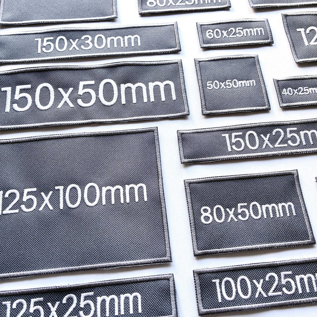 Personalised Embroidered Grey Patches Sew/Iron/VELCRO® Custom Text Molle Morale Badges