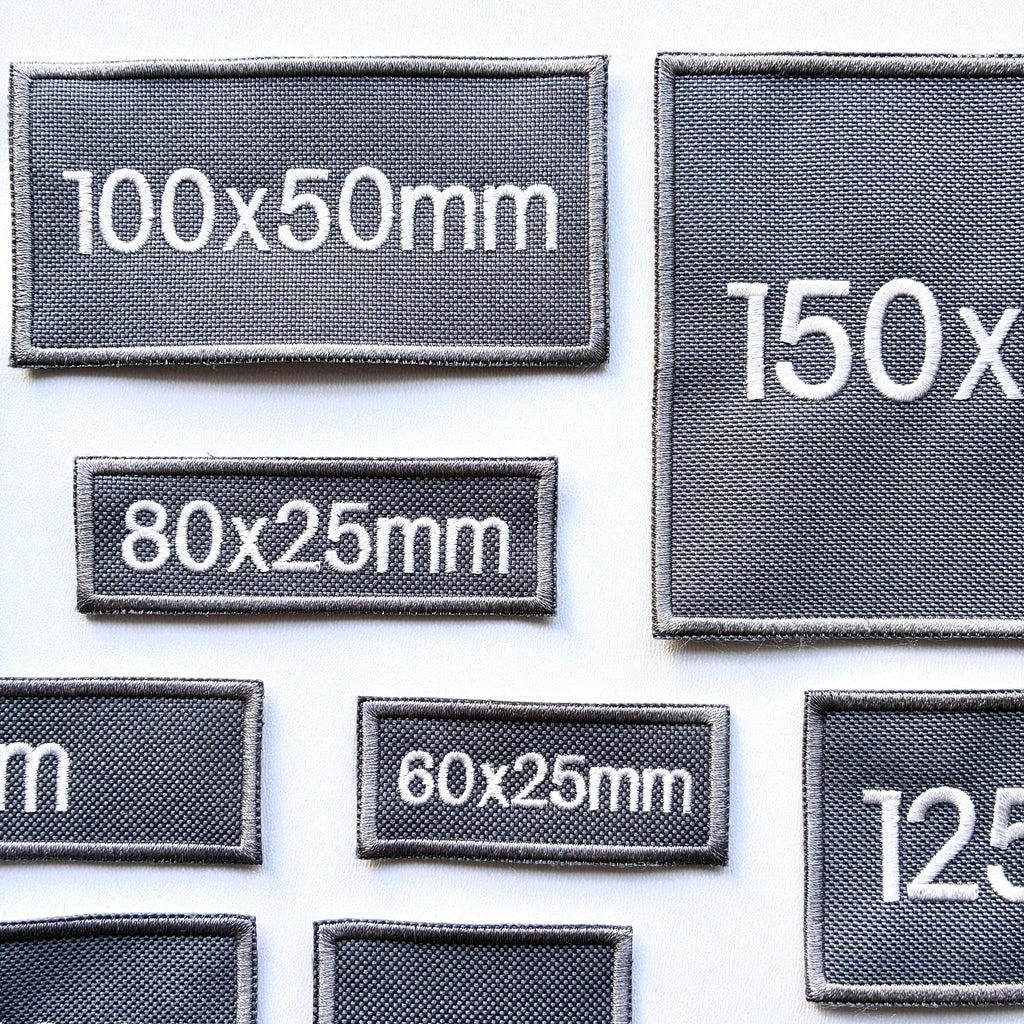 Personalised Embroidered Grey Patches Sew/Iron/VELCRO® Custom Text Molle Morale Badges