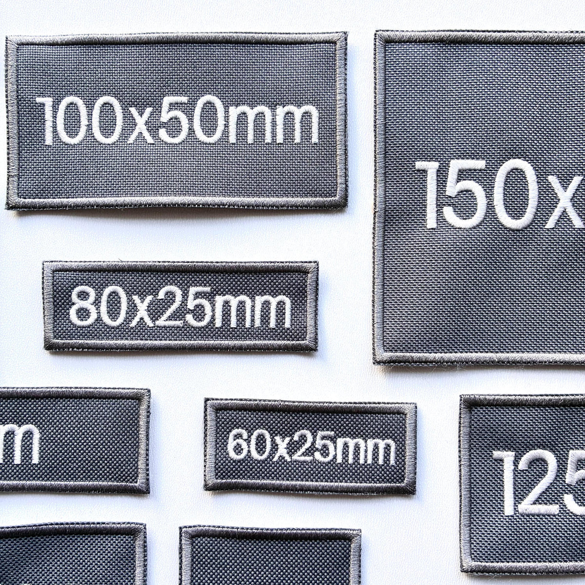 Personalised Embroidered Grey Patches Sew/Iron/VELCRO® Custom Text Molle Morale Badges