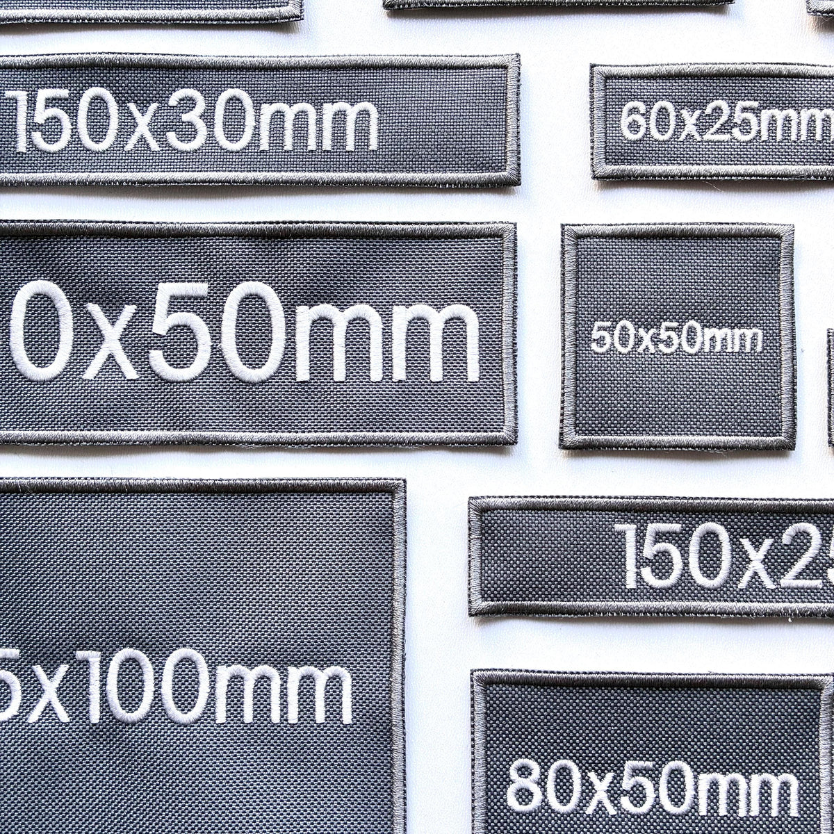Personalised Embroidered Grey Patches Sew/Iron/VELCRO® Custom Text Molle Morale Badges