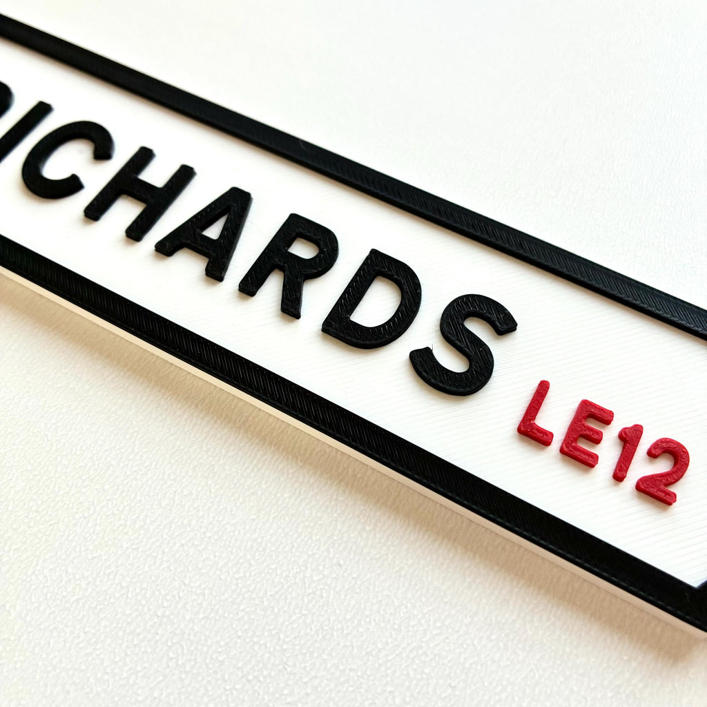 Personalised Text Sign – Custom Street Road Post Code House Decoration Plate