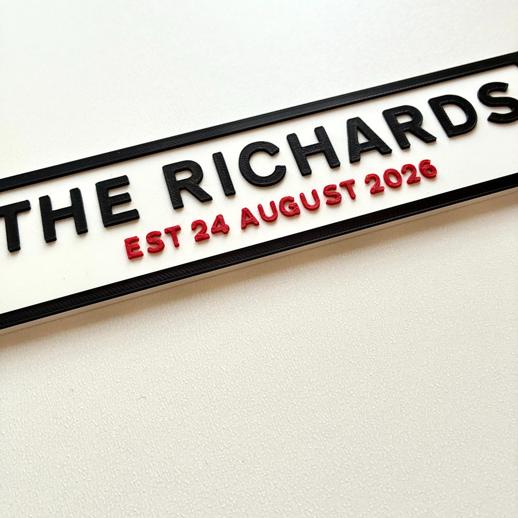 Personalised Text Sign – Custom Family Wedding Street Road House Decoration Plate