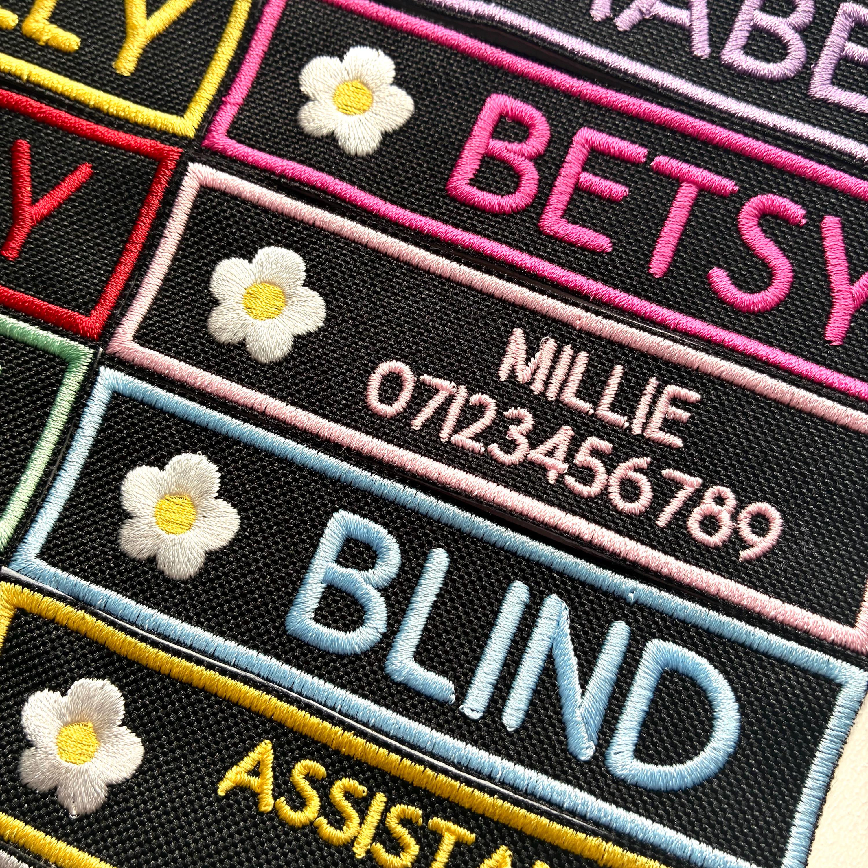 VELCRO® Patch To Fit Julius K9 Dog Harness Personalised Embroidered Custom Text Flower Floral Badge