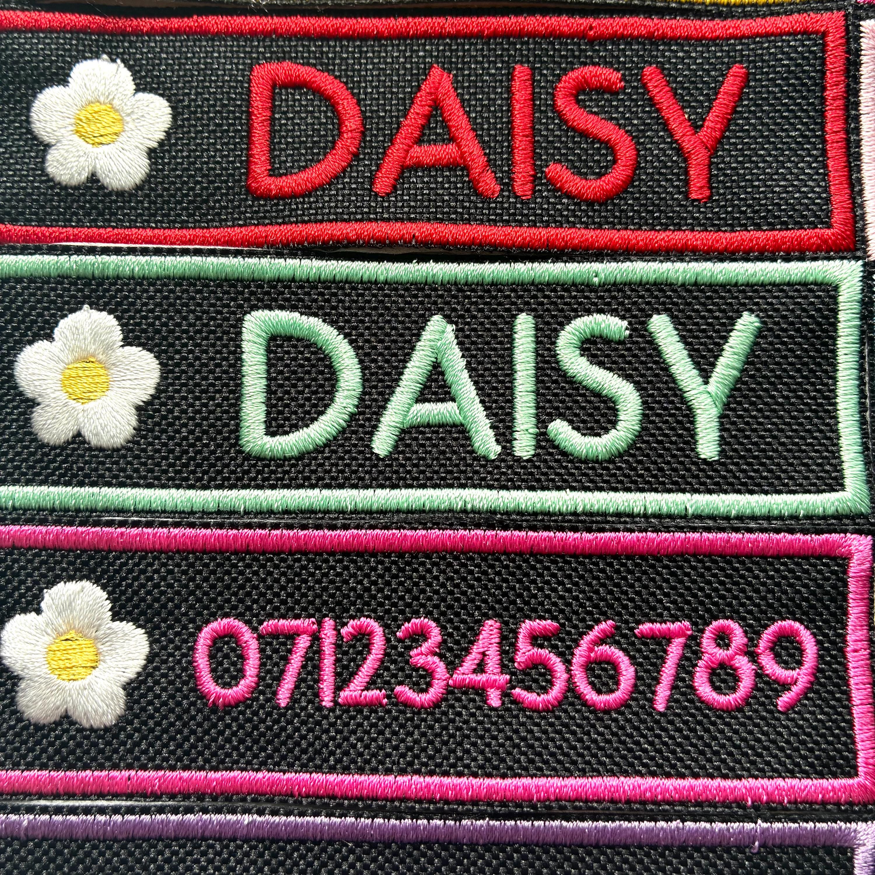 VELCRO® Patch To Fit Julius K9 Dog Harness Personalised Embroidered Custom Text Flower Floral Badge