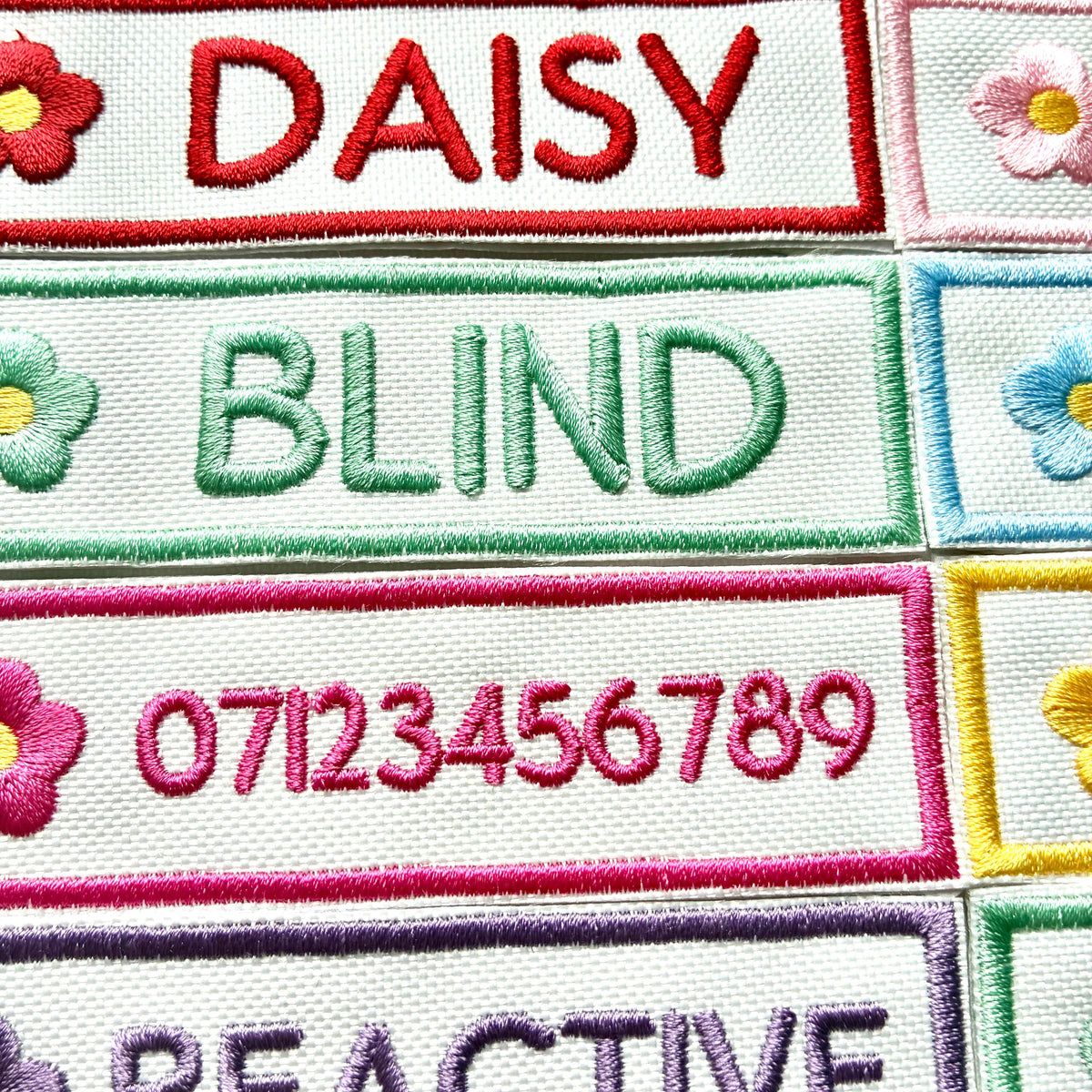 VELCRO® Patch To Fit Julius K9 Dog Harness Personalised Embroidered Custom Text Flower Floral Badge