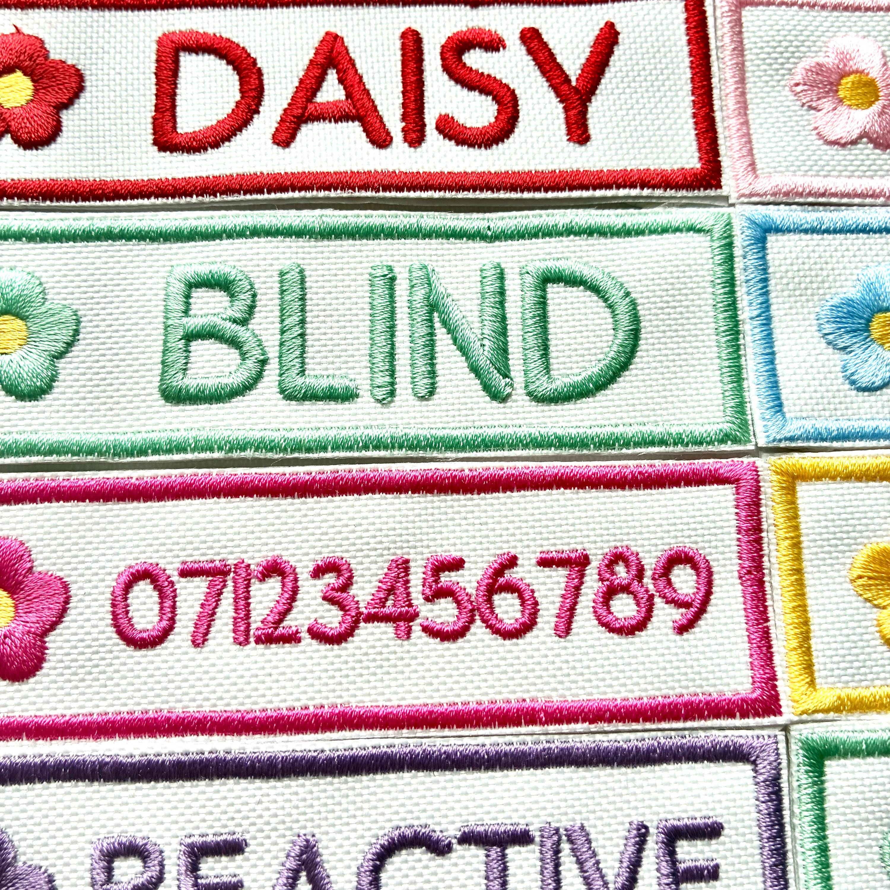 VELCRO® Patch To Fit Julius K9 Dog Harness Personalised Embroidered Custom Text Flower Floral Badge