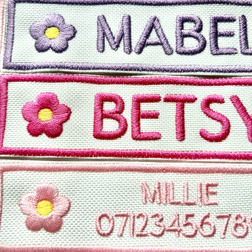 VELCRO® Patch To Fit Julius K9 Dog Harness Personalised Embroidered Custom Text Flower Floral Badge