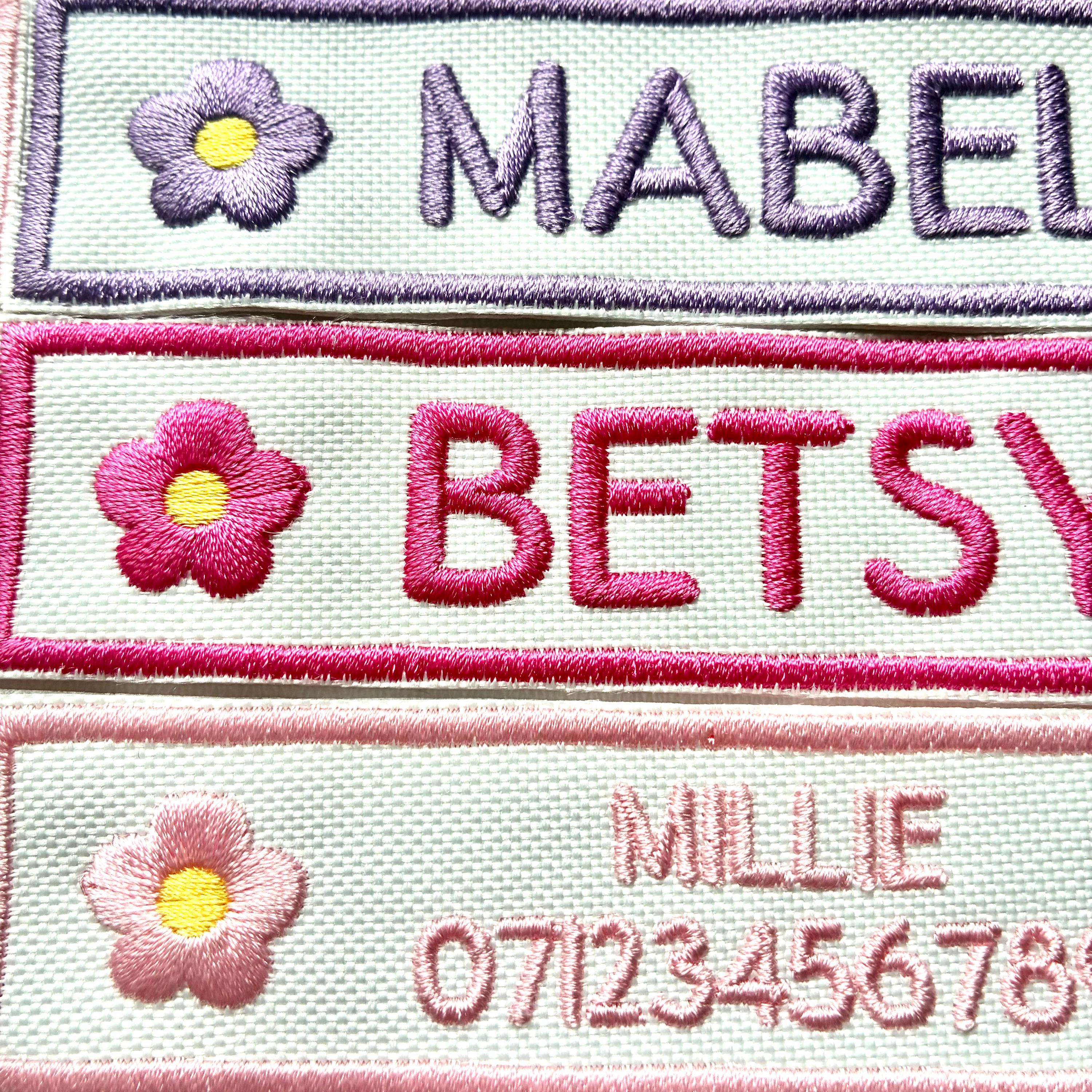 VELCRO® Patch To Fit Julius K9 Dog Harness Personalised Embroidered Custom Text Flower Floral Badge