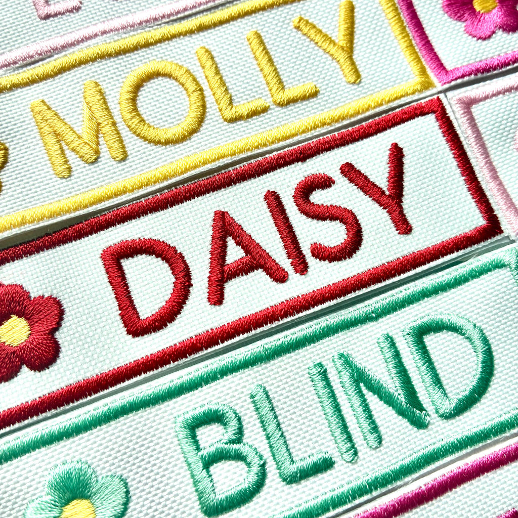 VELCRO® Patch To Fit Julius K9 Dog Harness Personalised Embroidered Custom Text Flower Floral Badge