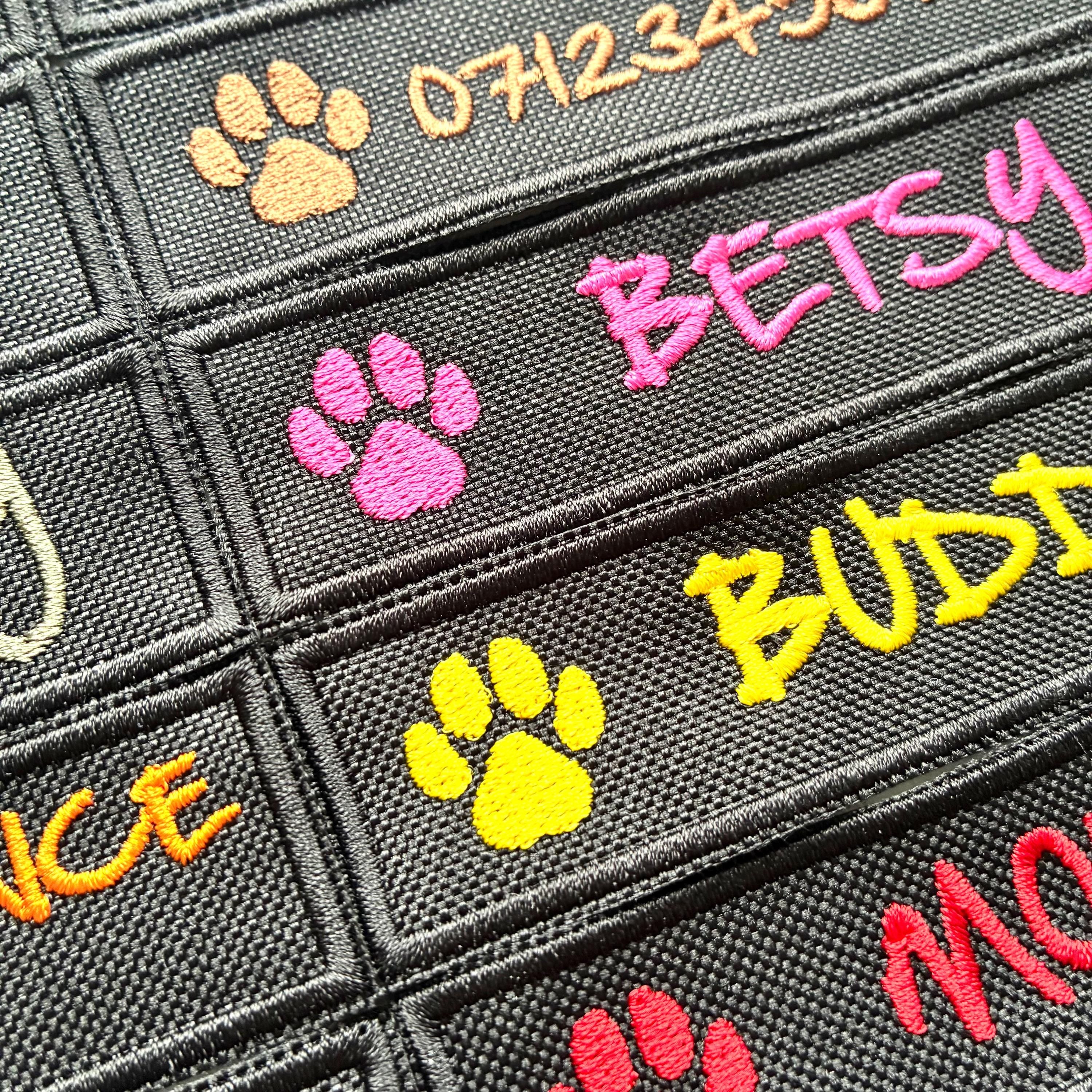 VELCRO® Patch To Fit Julius K9 Dog Harness Personalised Embroidered Custom Text Badge