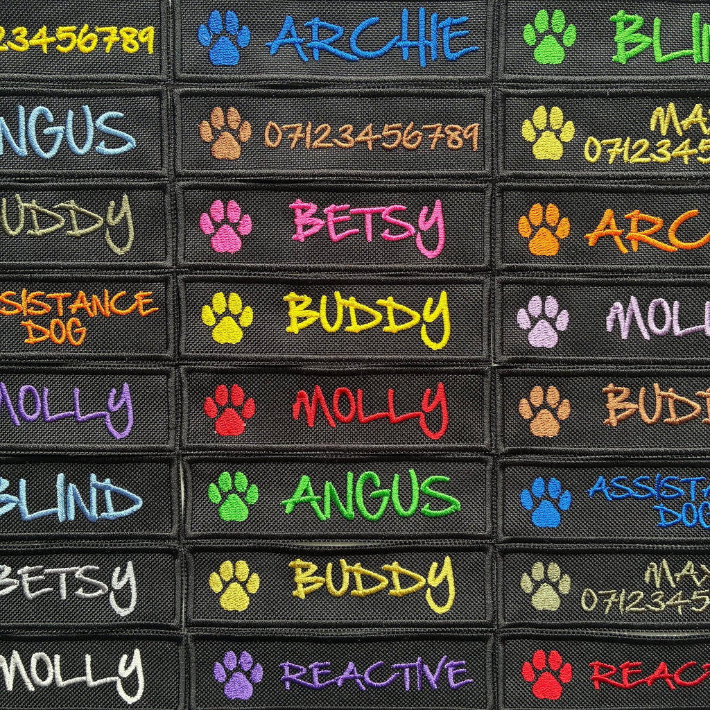 VELCRO® Patch To Fit Julius K9 Dog Harness Personalised Embroidered Custom Text Badge