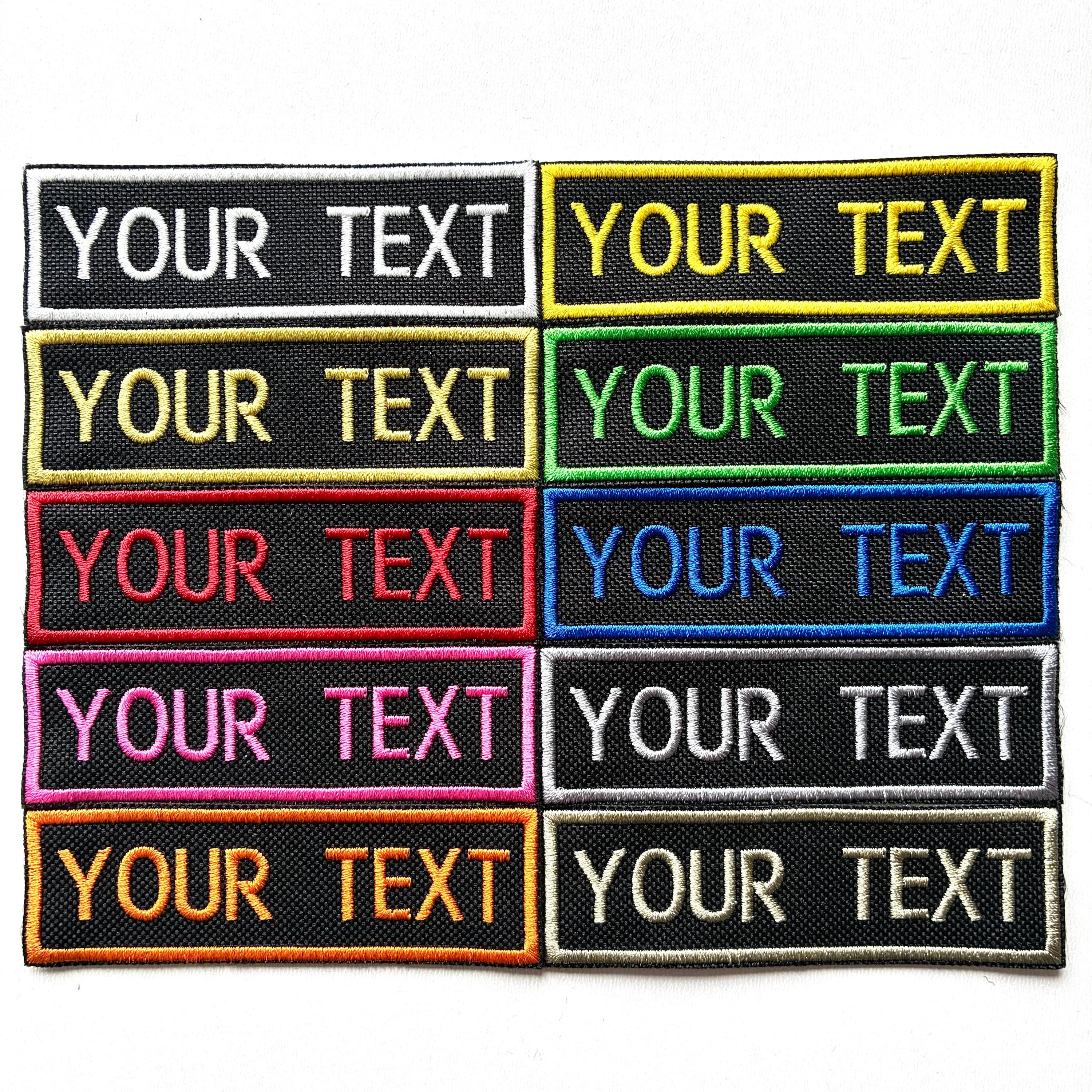 Personalised Embroidered Patches Sew/Iron/VELCRO® Custom Text Molle Morale Badges