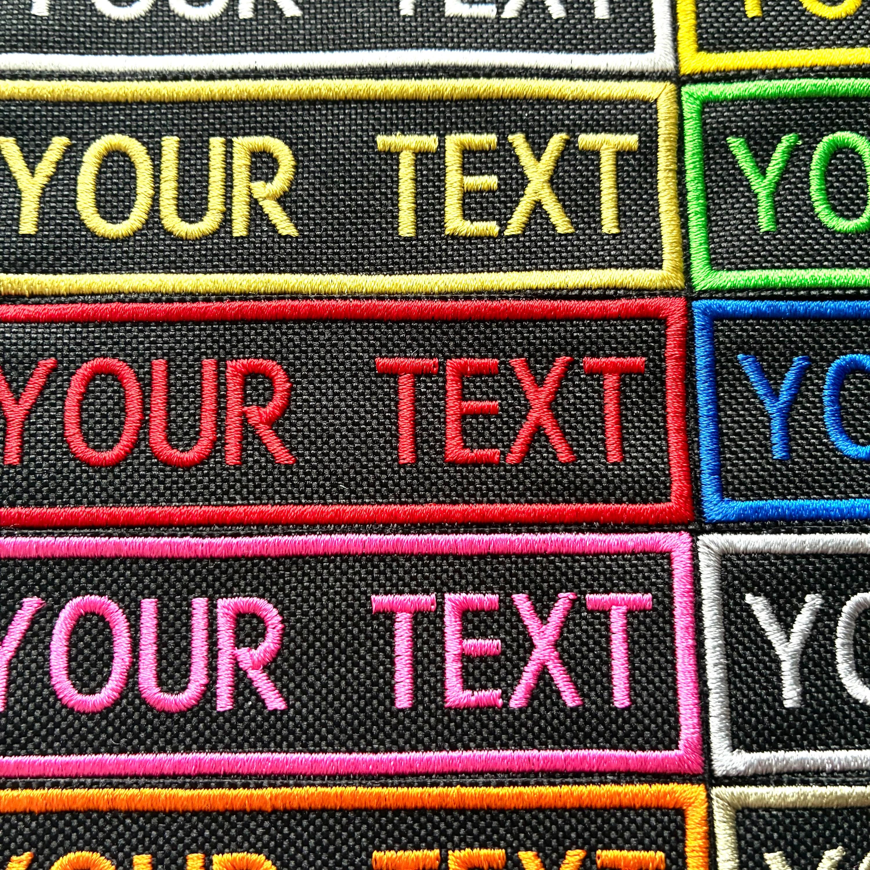 Personalised Embroidered Patches Sew/Iron/VELCRO® Custom Text Molle Morale Badges