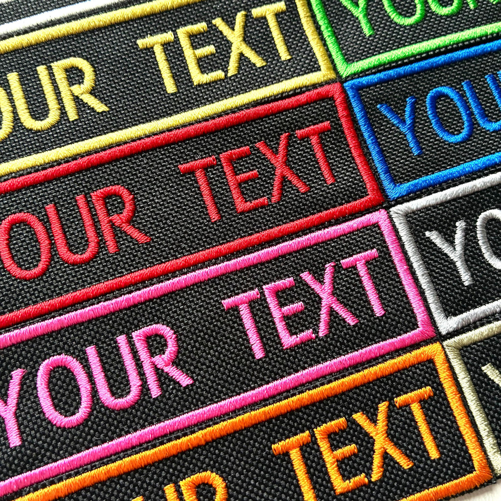 Personalised Embroidered Patches Sew/Iron/VELCRO® Custom Text Molle Morale Badges