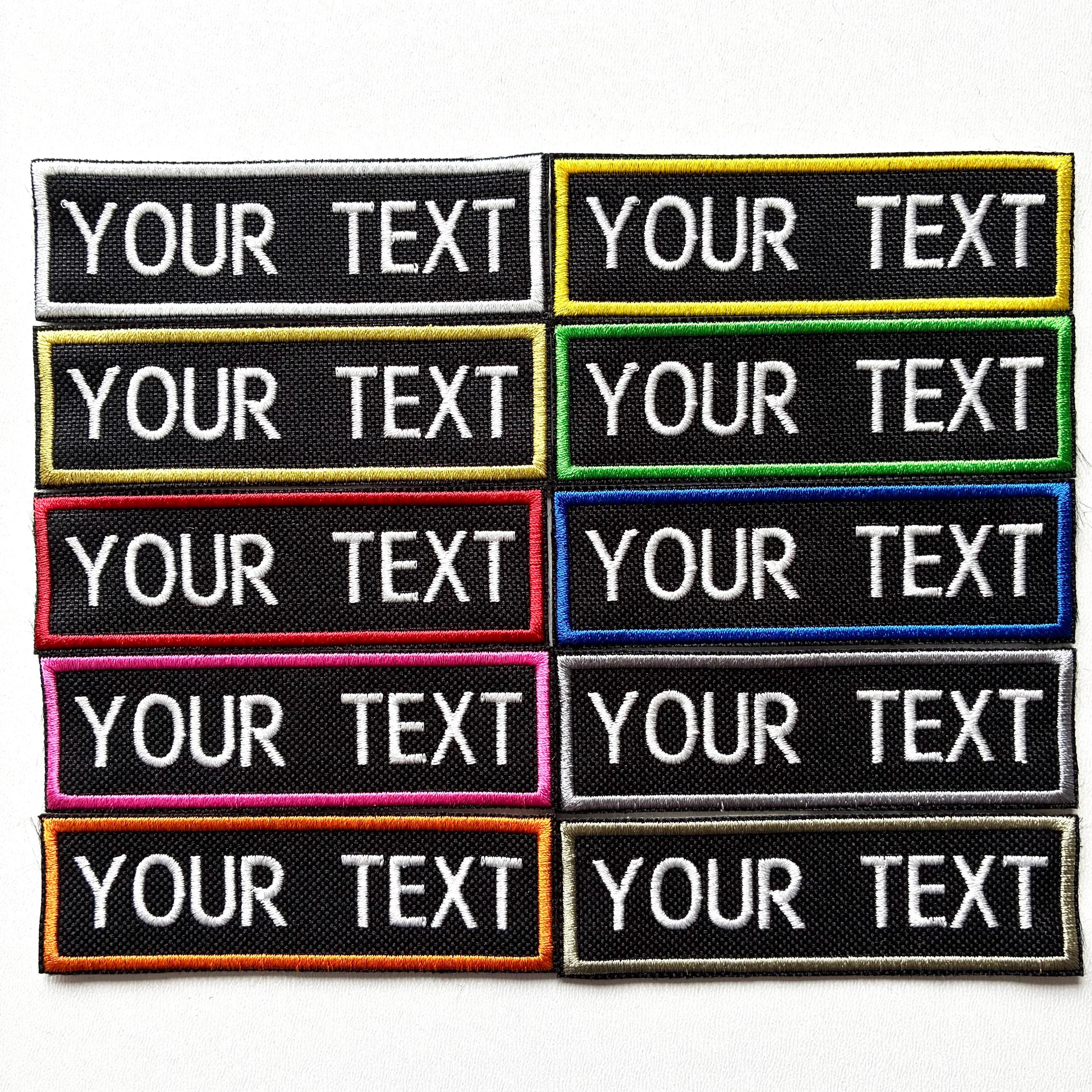 Personalised Embroidered Patches Sew/Iron/VELCRO® Custom Text Molle Morale Badges
