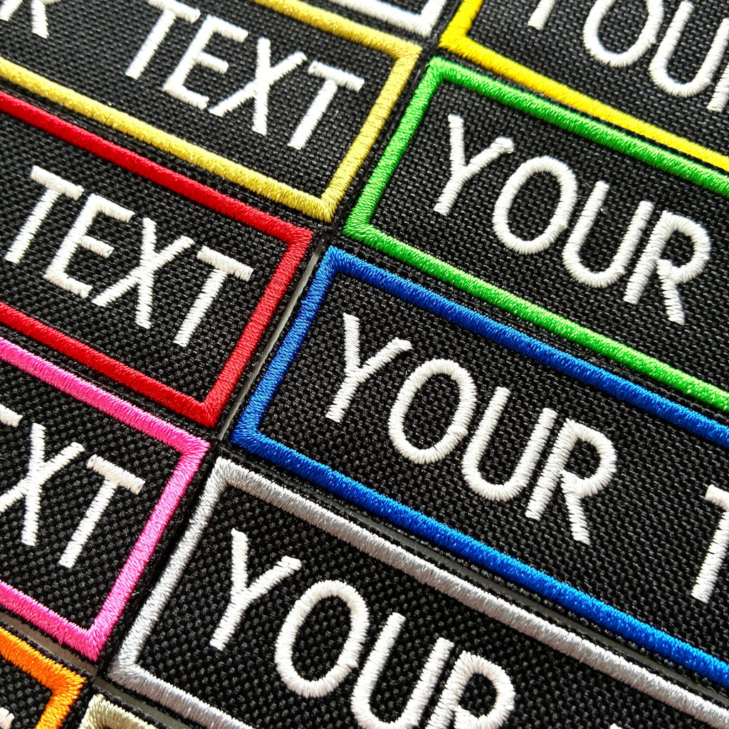 Personalised Embroidered Patches Sew/Iron/VELCRO® Custom Text Molle Morale Badges
