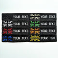 Personalised Embroidered Union Jack Flag Patch Sew/Iron/VELCRO® Custom Text Badge Black