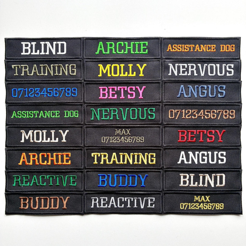 VELCRO® Patch To Fit Julius K9 Dog Harness Personalised Embroidered Custom Text Badge