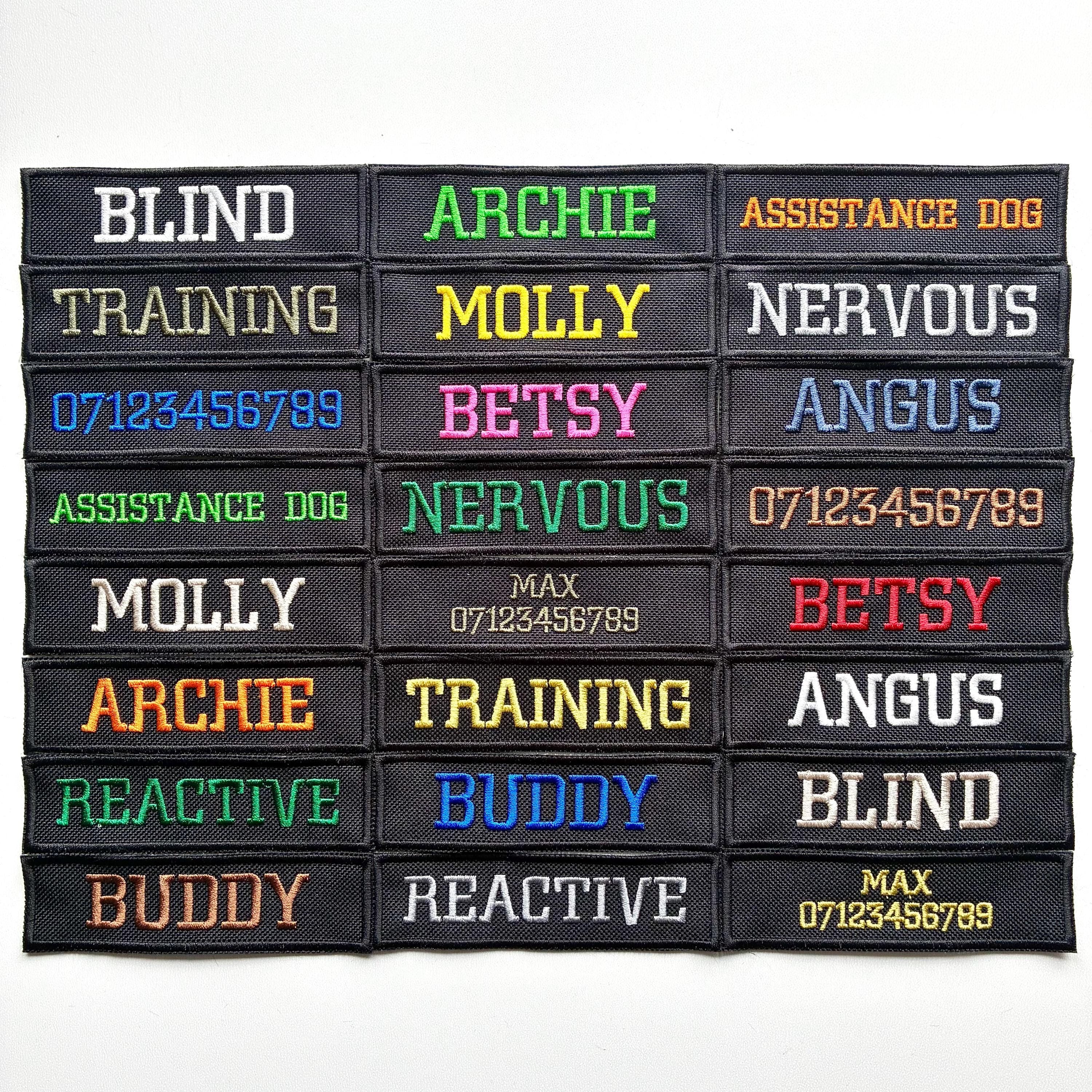 VELCRO® Patch To Fit Julius K9 Dog Harness Personalised Embroidered Custom Text Badge