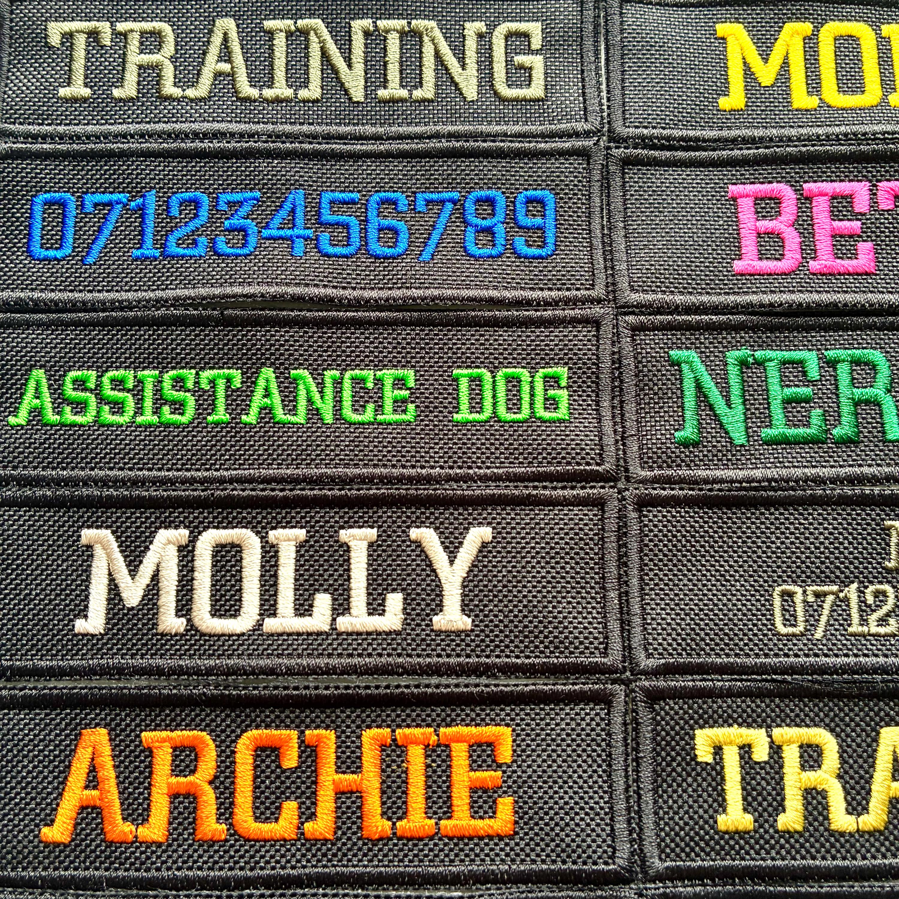 VELCRO® Patch To Fit Julius K9 Dog Harness Personalised Embroidered Custom Text Badge