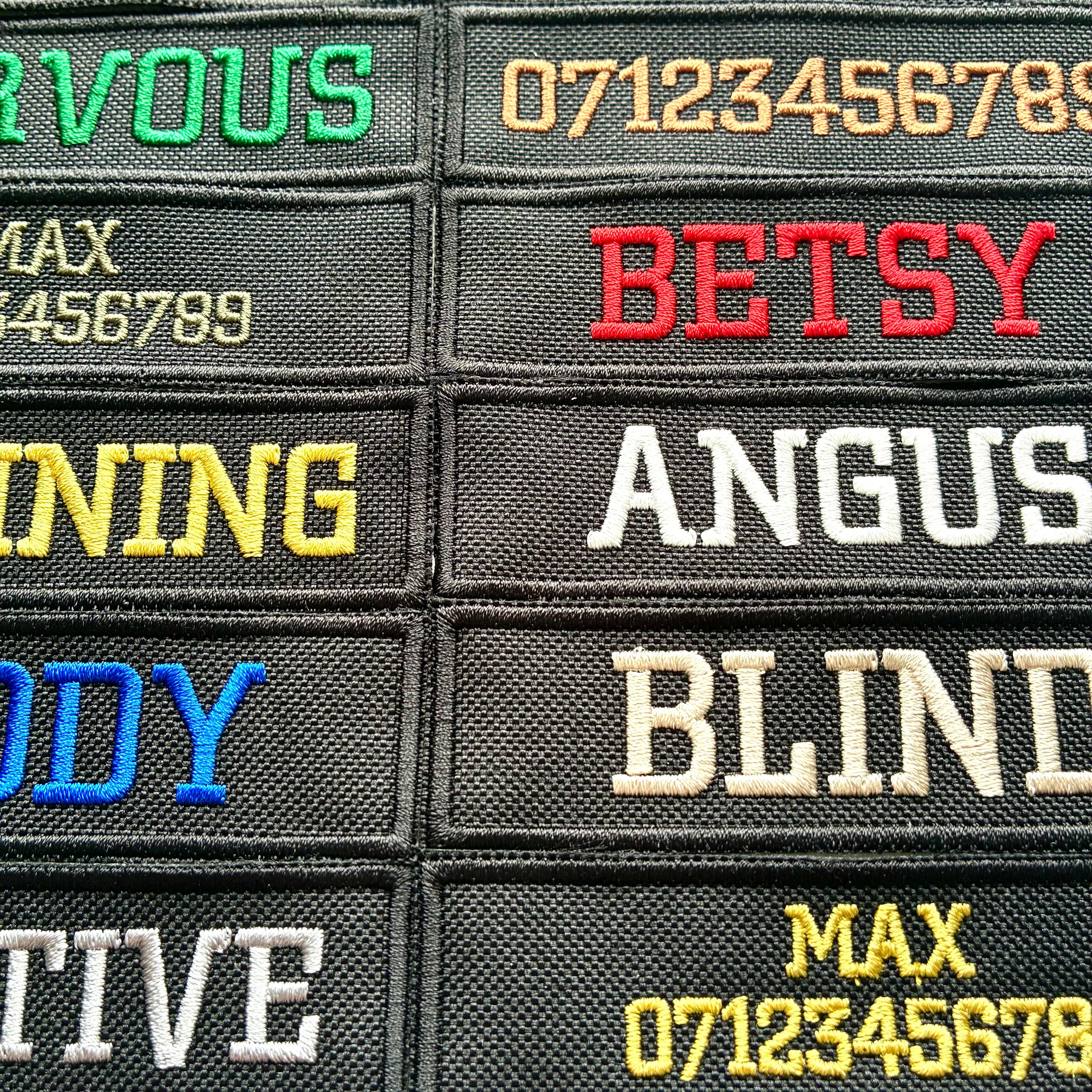 VELCRO® Patch To Fit Julius K9 Dog Harness Personalised Embroidered Custom Text Badge