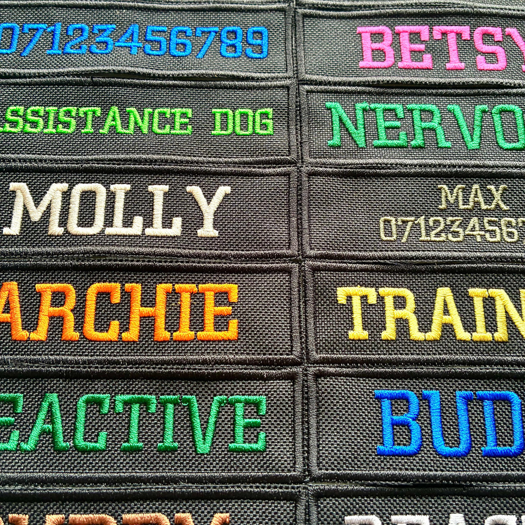 VELCRO® Patch To Fit Julius K9 Dog Harness Personalised Embroidered Custom Text Badge