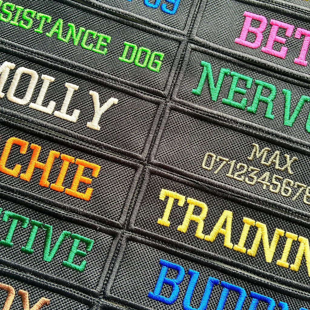 VELCRO® Patch To Fit Julius K9 Dog Harness Personalised Embroidered Custom Text Badge