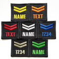 Personalised Embroidered Corporal Chevron Patch 50x50mm Sew/Iron/VELCRO® Custom Text Badge Black