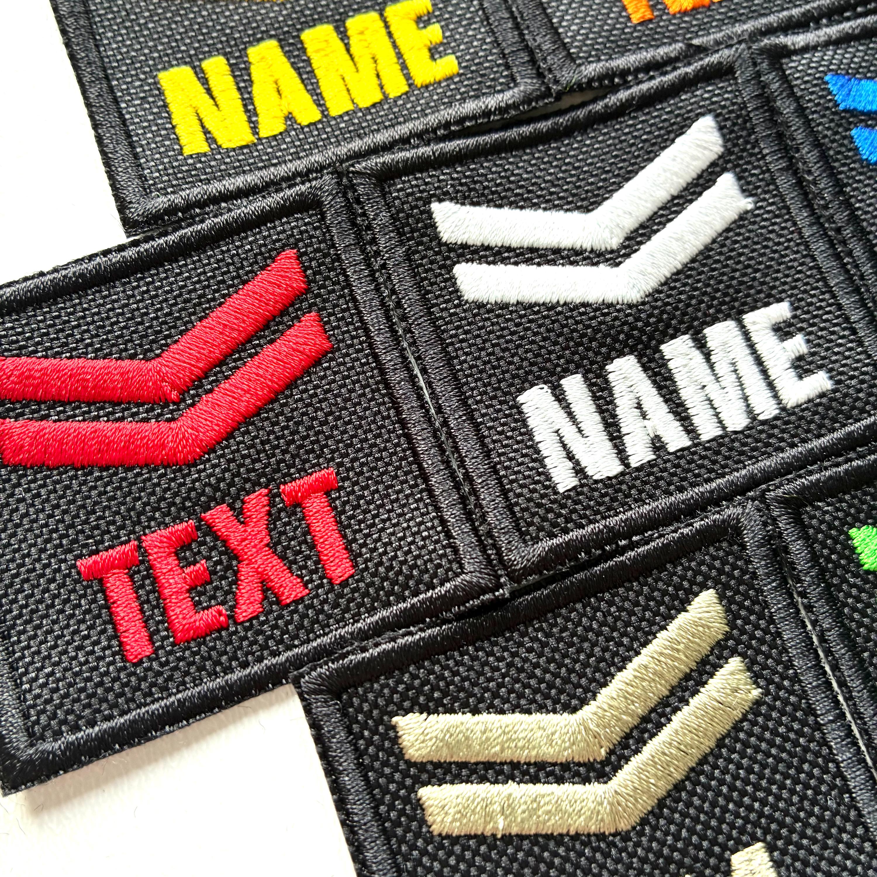 Personalised Embroidered Corporal Chevron Patch 50x50mm Sew/Iron/VELCRO® Custom Text Badge Black