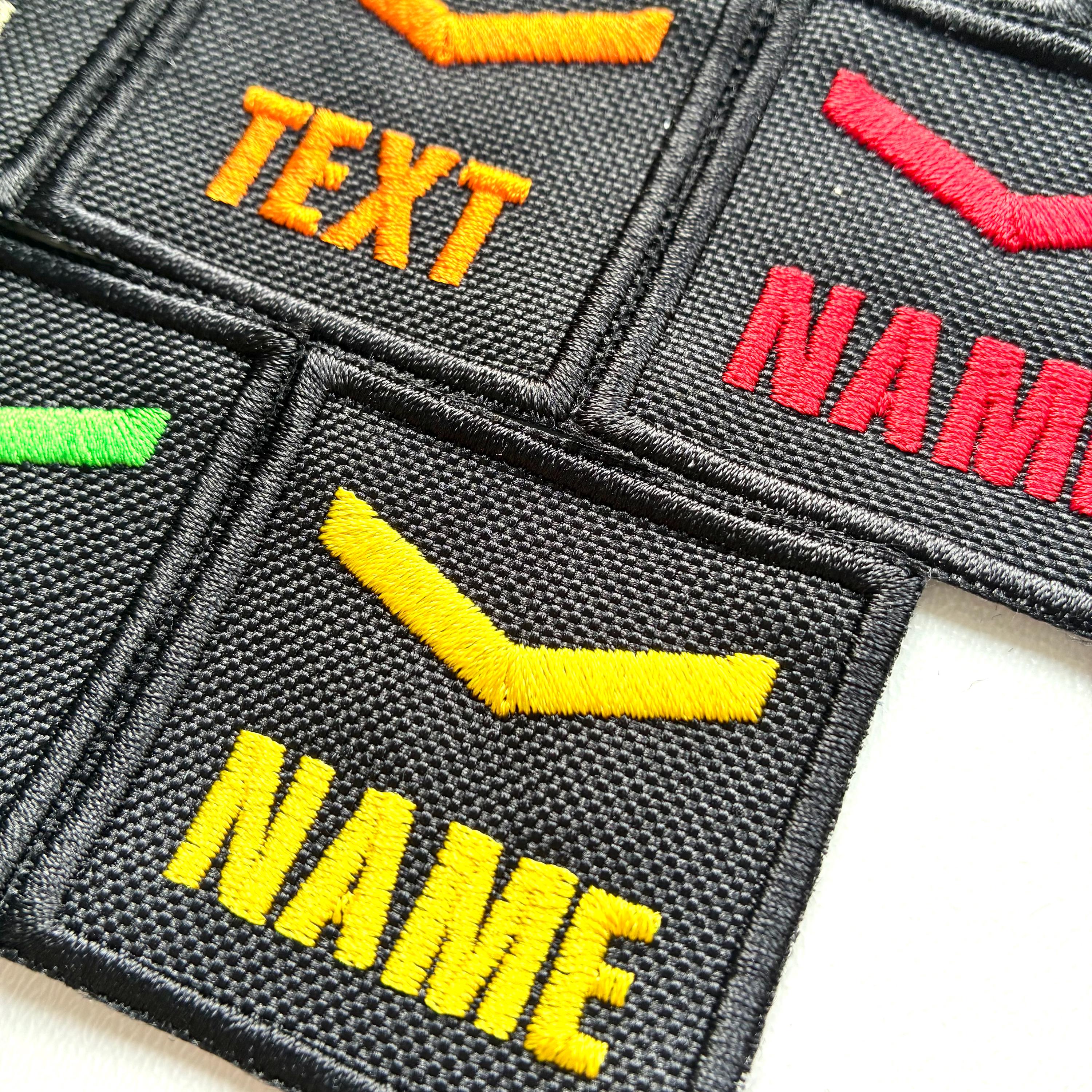 Personalised Embroidered Lance Corporal Chevron Patch 50x50mm Sew/Iron/VELCRO® Custom Text Badge Black