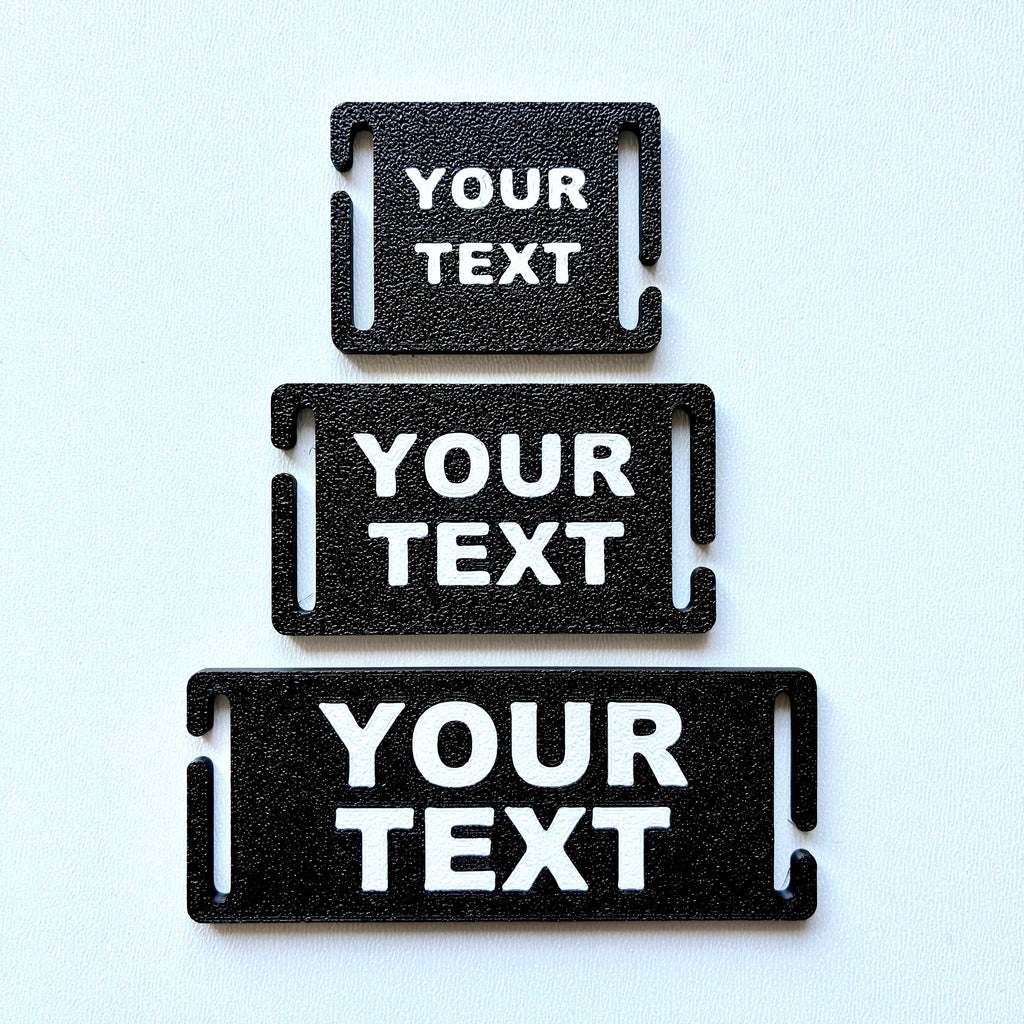 Personalised Text Molle Tag - Custom Plastic Badge Patch for Tactical Backpack Webbing Straps