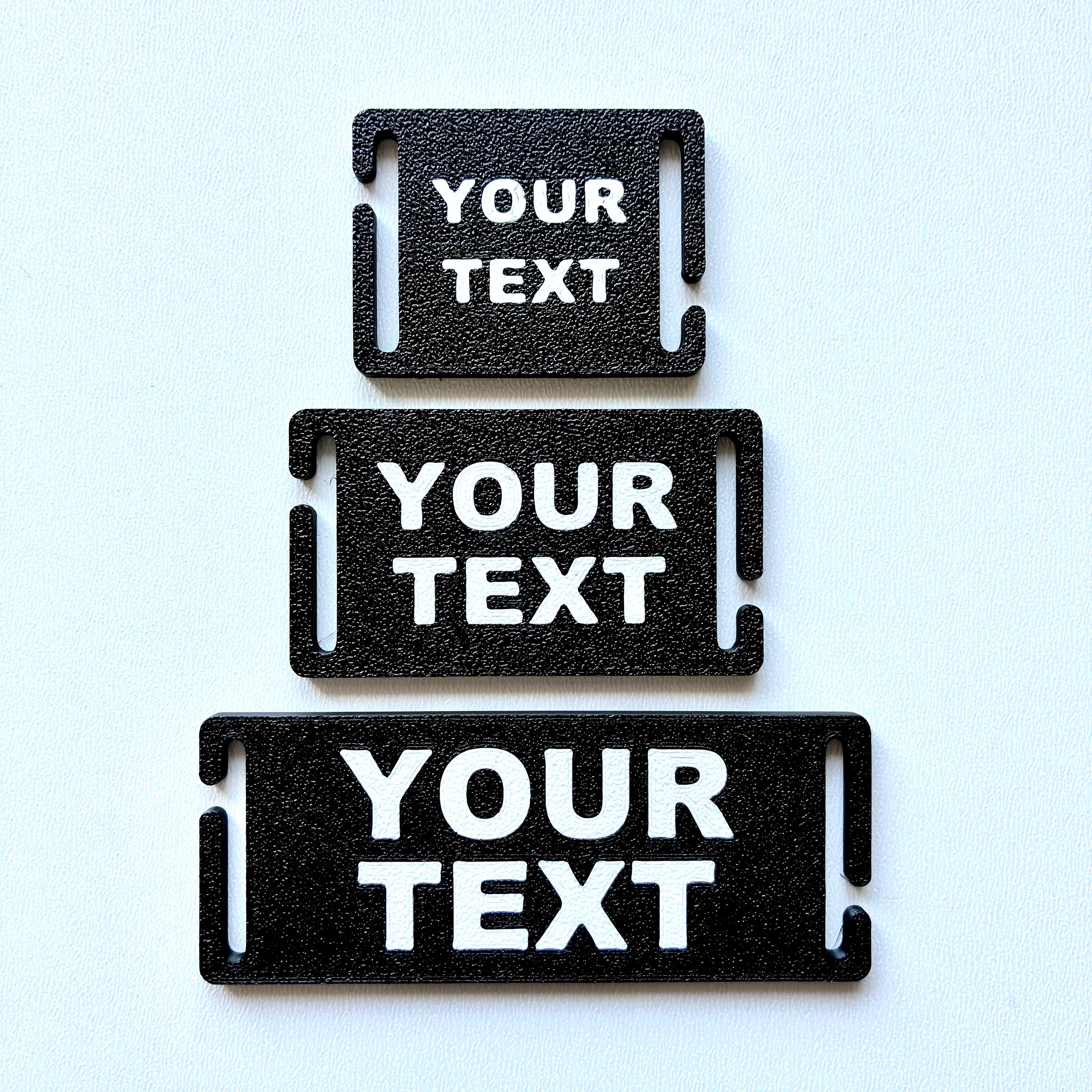 Personalised Text Molle Tag - Custom Plastic Badge Patch for Tactical Backpack Webbing Straps