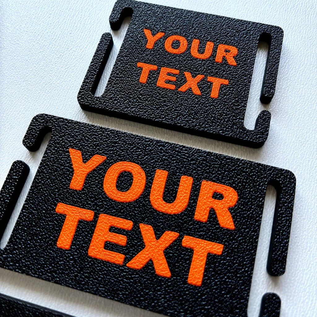 Personalised Text Molle Tag - Custom Plastic Badge Patch for Tactical Backpack Webbing Straps
