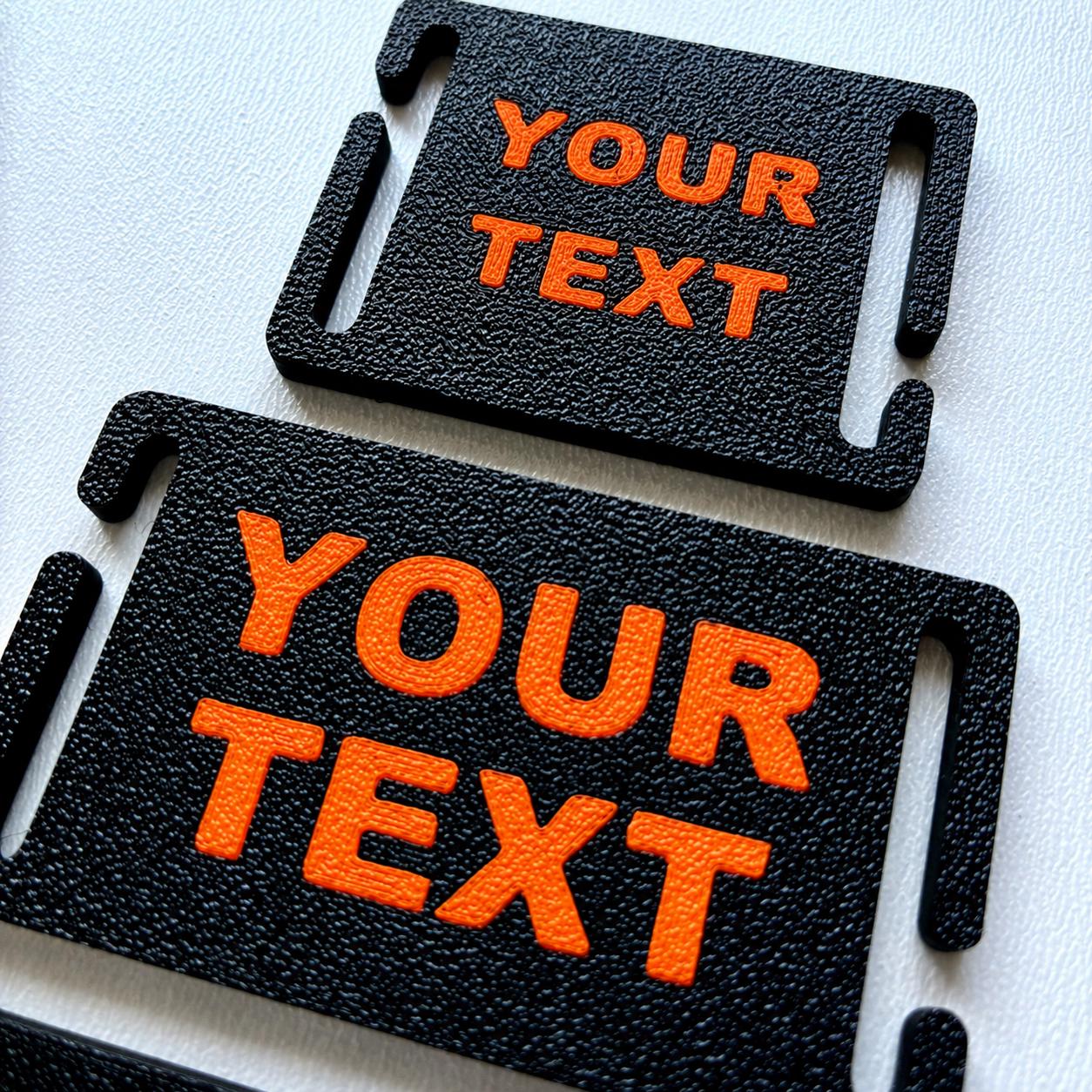 Personalised Text Molle Tag - Custom Plastic Badge Patch for Tactical Backpack Webbing Straps