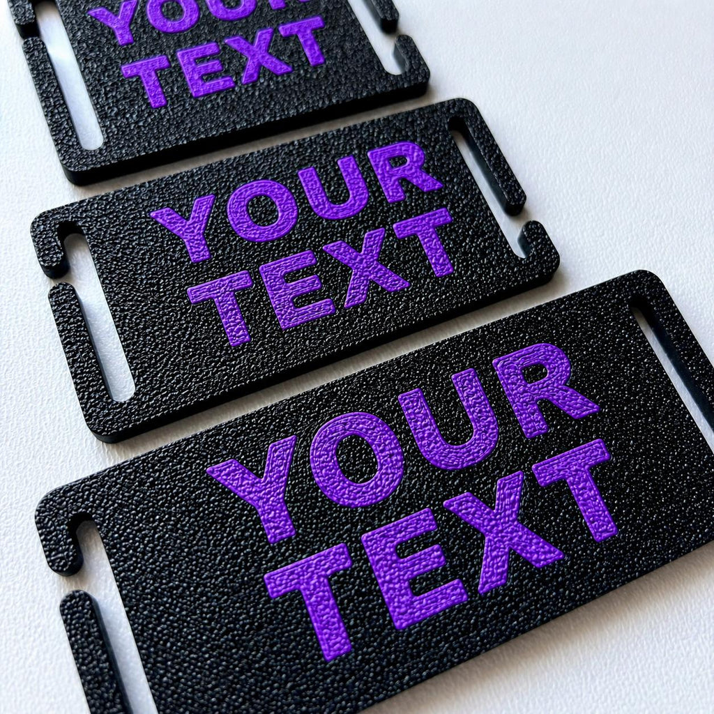 Personalised Text Molle Tag - Custom Plastic Badge Patch for Tactical Backpack Webbing Straps