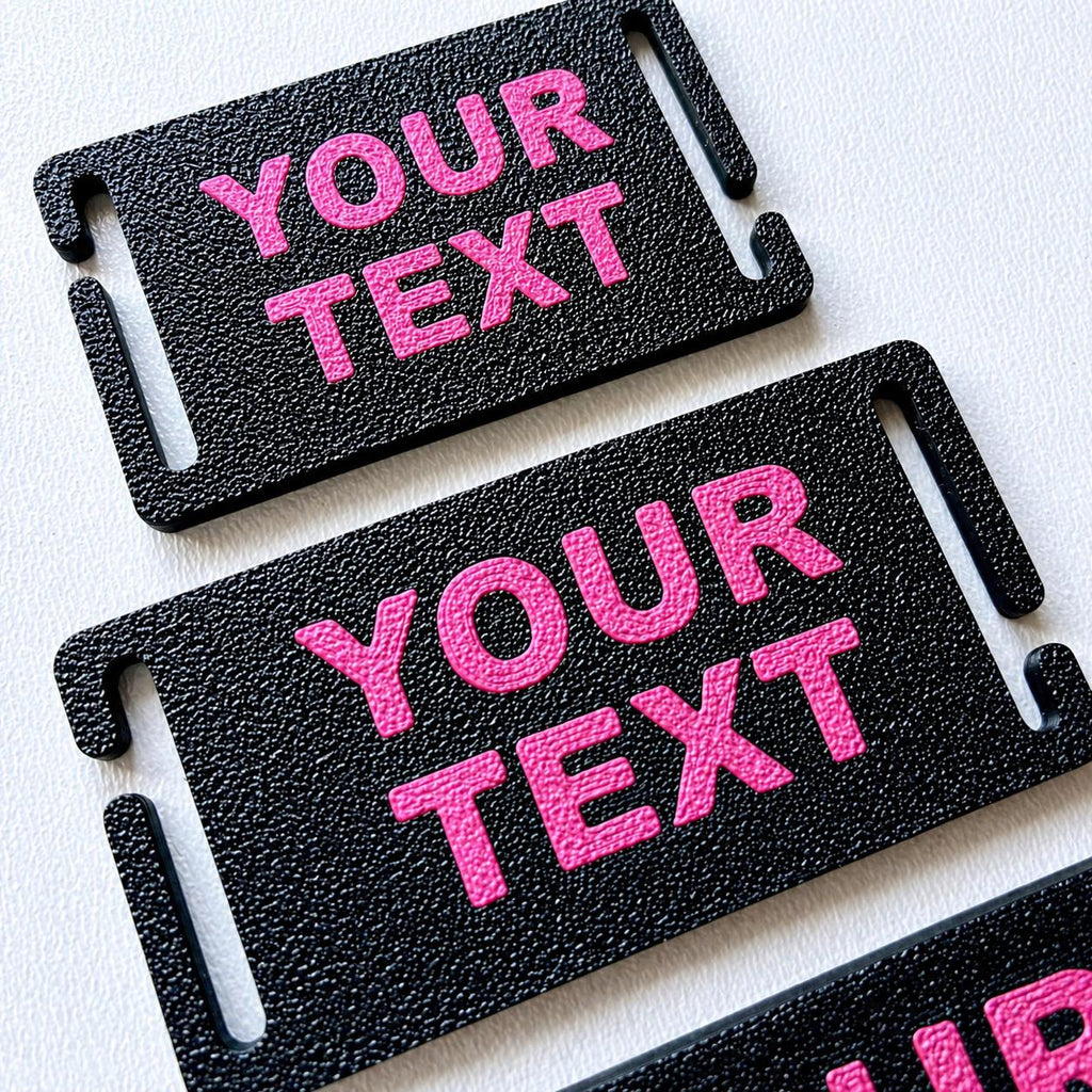 Personalised Text Molle Tag - Custom Plastic Badge Patch for Tactical Backpack Webbing Straps