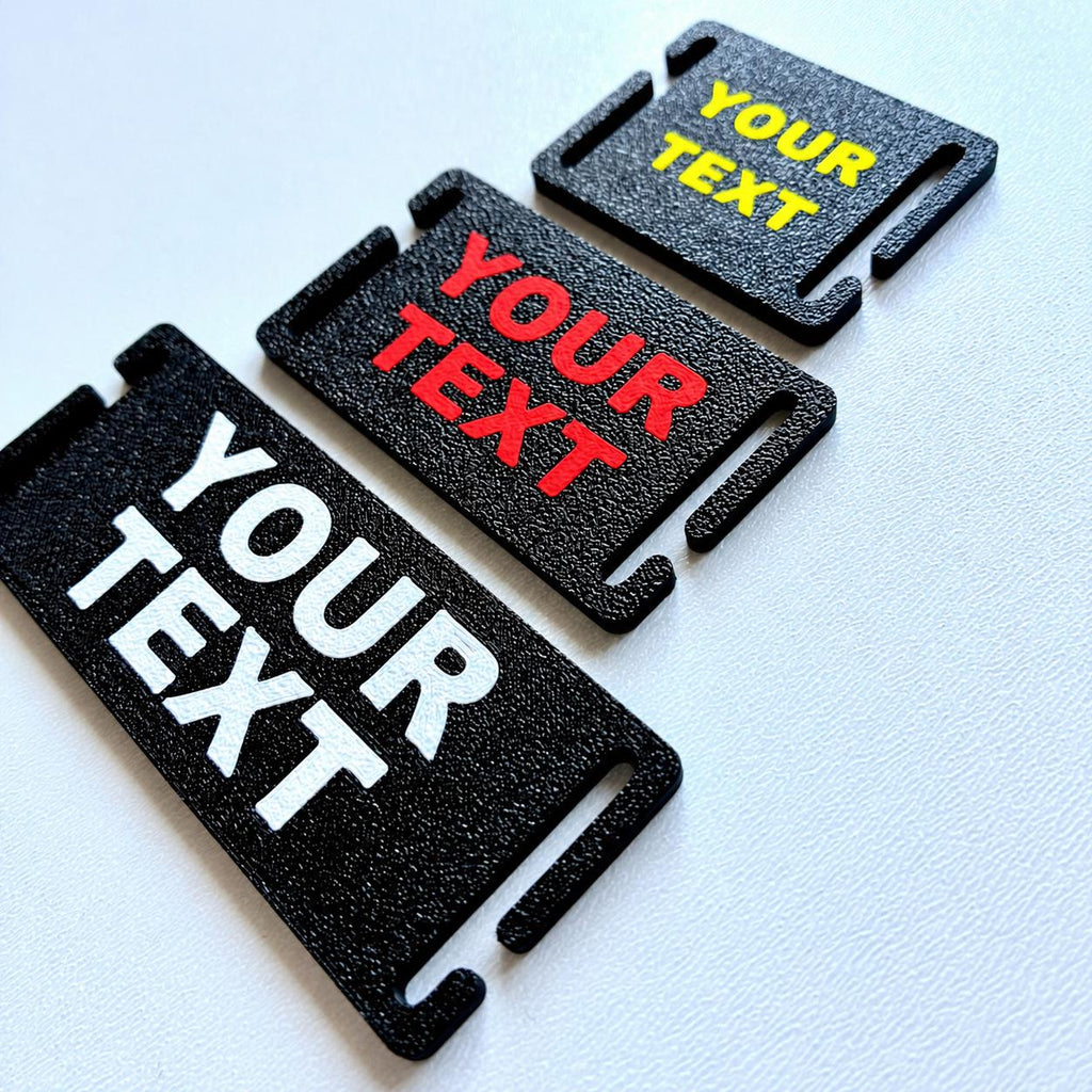 Personalised Text Molle Tag - Custom Plastic Badge Patch for Tactical Backpack Webbing Straps