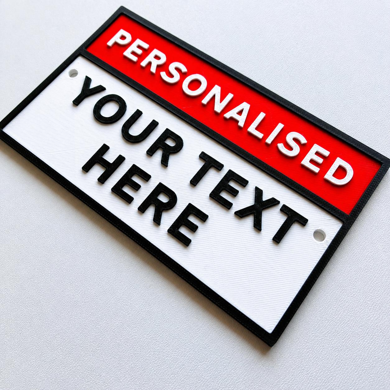 Personalised Your Text Warning Sign – Custom House Decoration Danger Plate Plaque