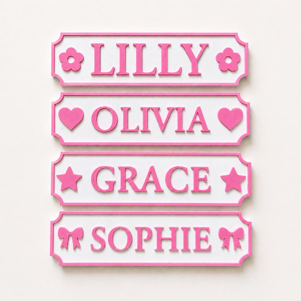 Personalised Name Pink Door Sign – Custom Girls Bedroom Decoration Plate Plaque