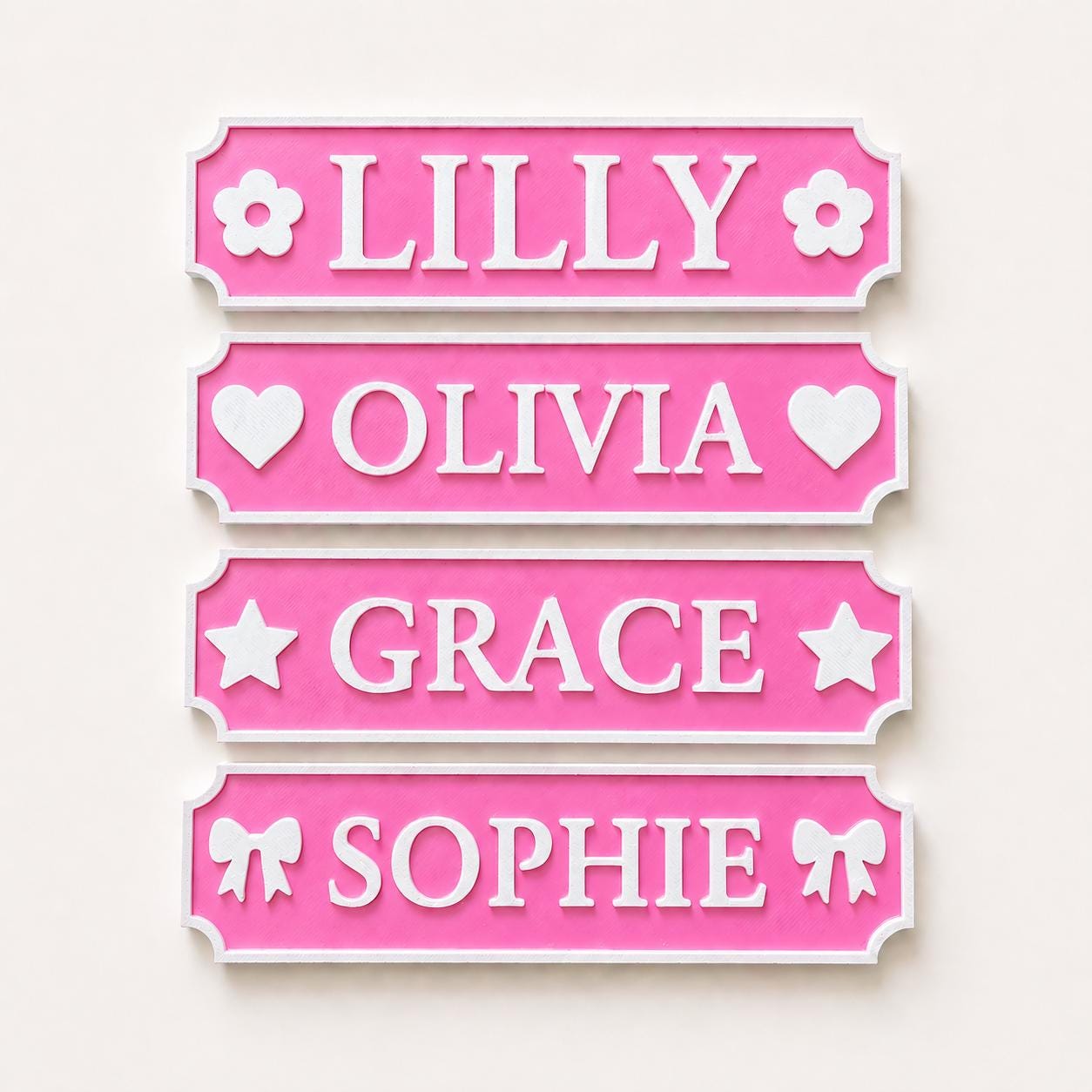 Personalised Name Pink Door Sign – Custom Girls Bedroom Decoration Plate Plaque
