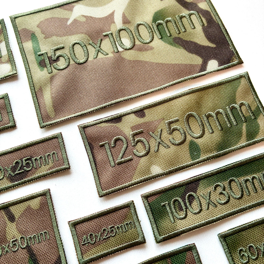 Personalised Embroidered Camo Patches Sew/Iron/VELCRO® Custom Text Molle Morale Badges