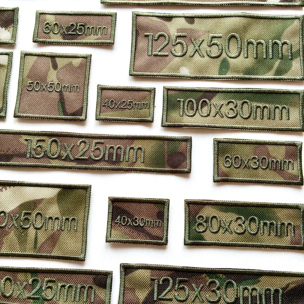 Personalised Embroidered Camo Patches Sew/Iron/VELCRO® Custom Text Molle Morale Badges