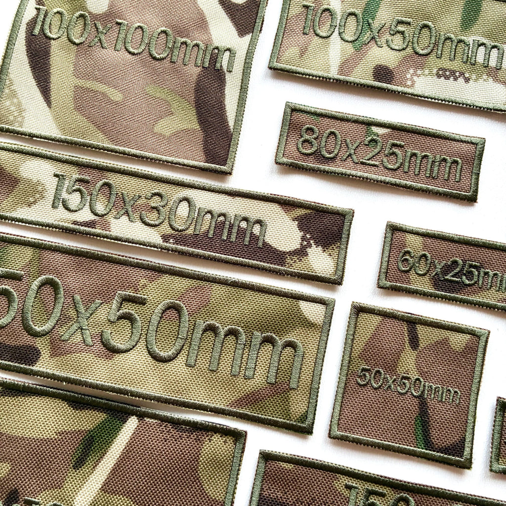 Personalised Embroidered Camo Patches Sew/Iron/VELCRO® Custom Text Molle Morale Badges